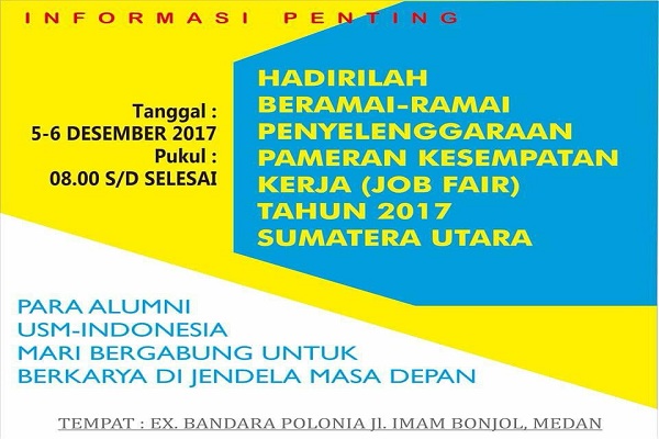Pameran Job Fair Sumatera Utara - Humas USM-Indonesia